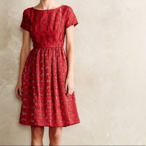 Moulinette Souers Rubied Lace Fit & Flare Dress 8